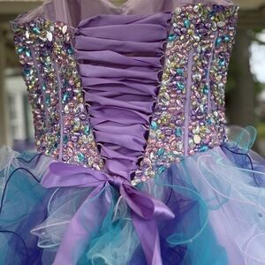 Mori Lee Kids Formal Dress - Purple and Blue
